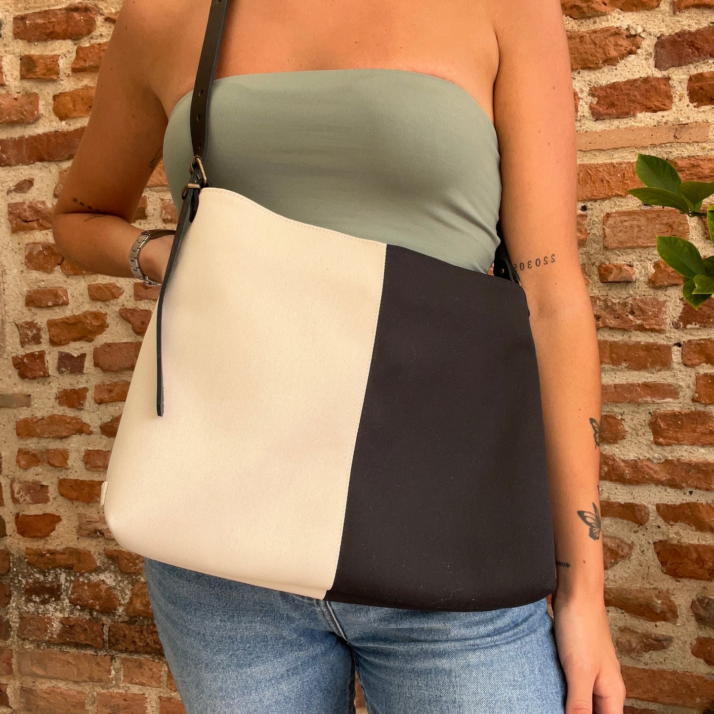 Hobo bag Bianca anse cuir