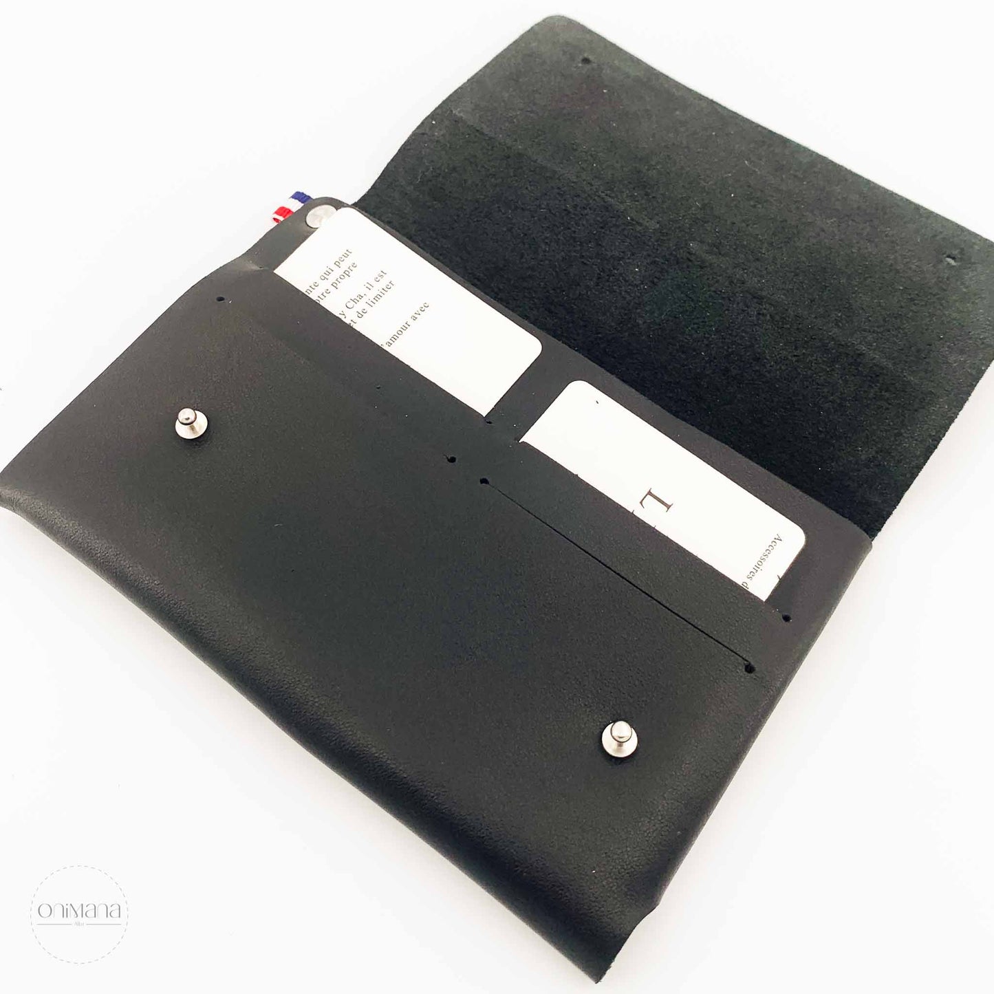 leonny cha portefeuille clement maxi noir ouvert