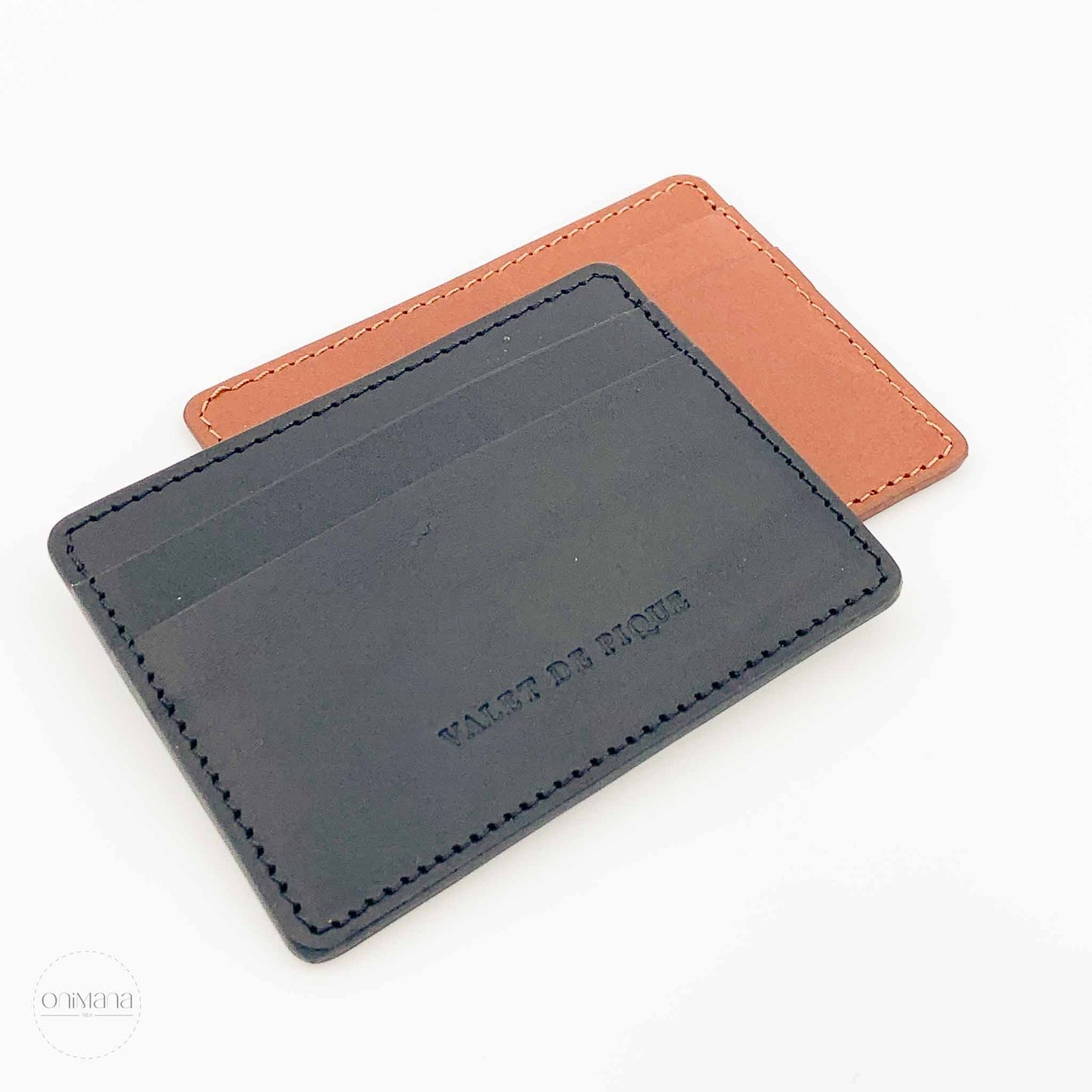 vdp porte cartes gustave deux coloris noir miel face
