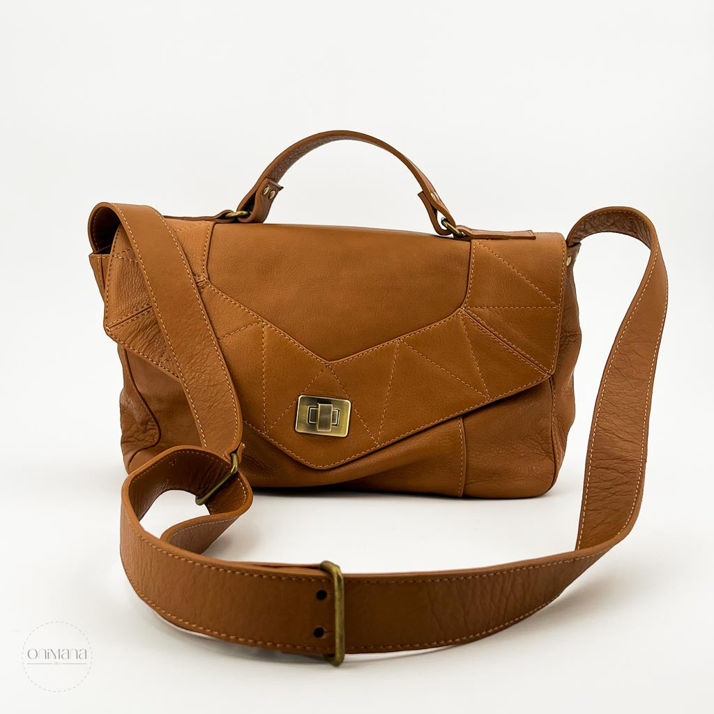 Sac cartable soma JM noisette face bandoulière