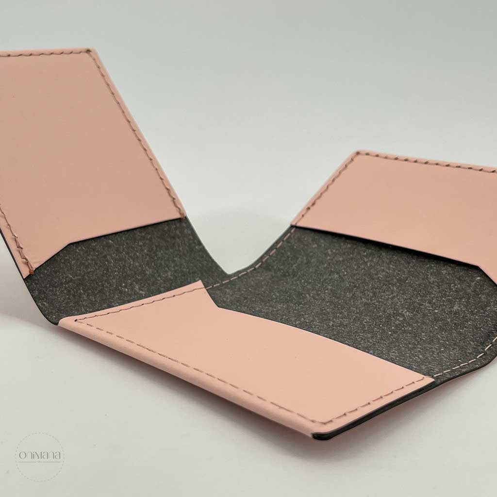 Porte-cartes 1 volet cuir recyclé