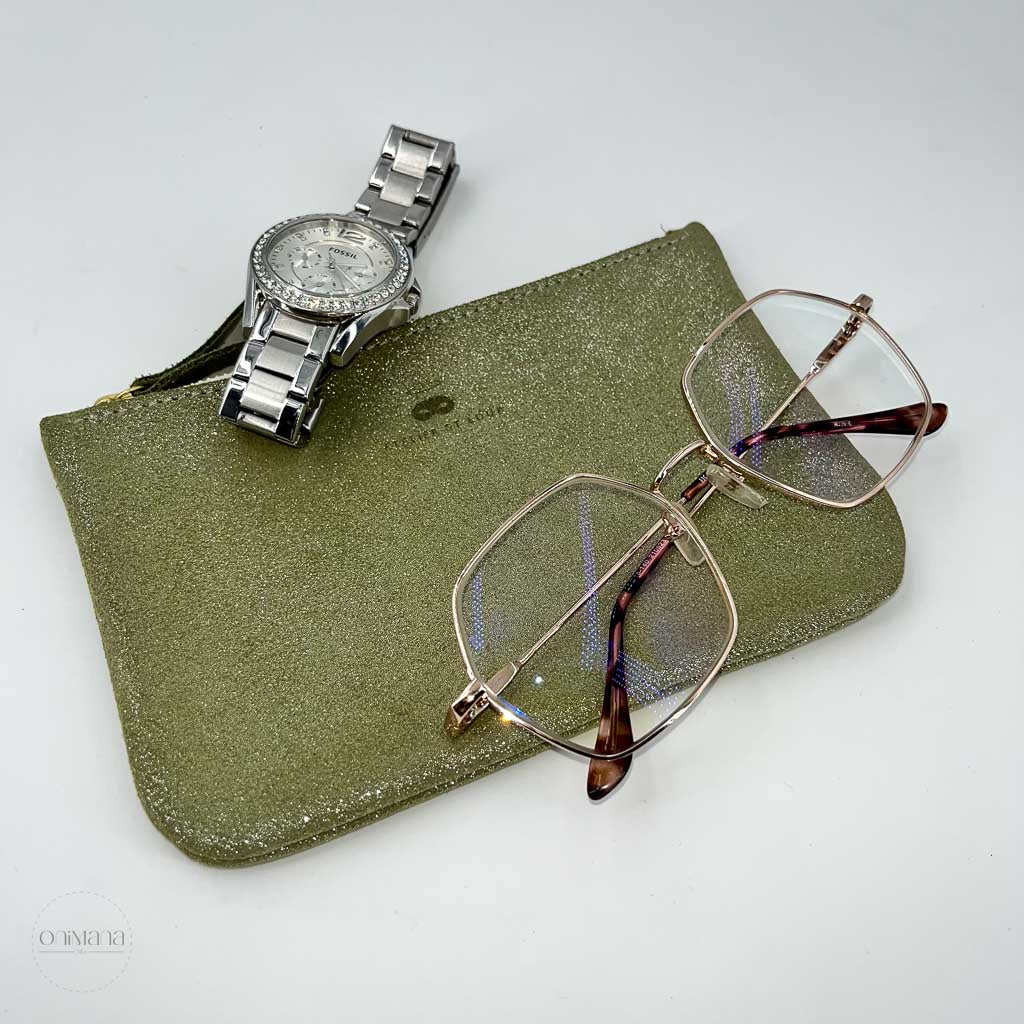 atelier st loup pochette make vert pailleté face