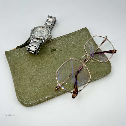 atelier st loup pochette make vert pailleté face